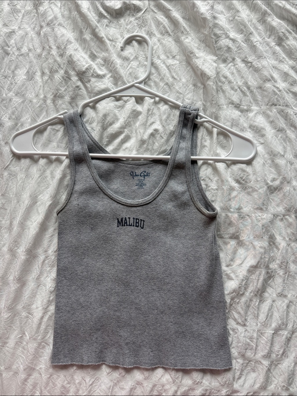 Grey 'Malibu' Ribbed Tank One-Piece for Kids